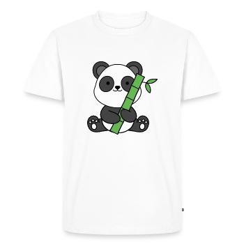 Ours panda mignon avec bambou - T-shirt Premium bio Homme - blanc - Devant - Nico (187cm)