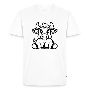 Vache - T-shirt Premium bio Homme - blanc - Devant - Nico (187cm)