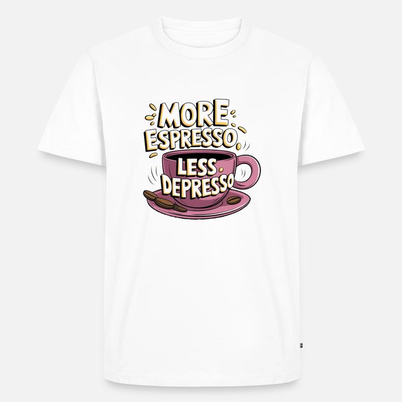 Espresso, Coffee, Kaffee, Latte, Geschenkidee - Männer Premium Bio T-Shirt - Weiß