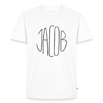 Jacob - Men's Premium Organic T-Shirt - white - Front - Nico (187cm)