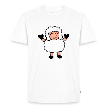 Sheep Baby Stands Cute Cute Lamb Child Happy - Men's Premium Organic T-Shirt - white - Front - Nico (187cm)