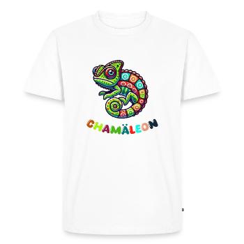 Caméléon - T-shirt Premium bio Homme - blanc - Devant - Nico (187cm)