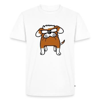 Chien animal a l’air en colère en colère sérieux agressif aigre - T-shirt Premium bio Homme - blanc - Devant - Nico (187cm)
