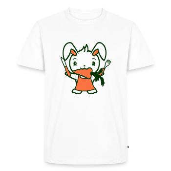 Bunny Carrot Carrot Mouth Food Hunger Fork Knife - Men's Premium Organic T-Shirt - white - Front - Nico (187cm)