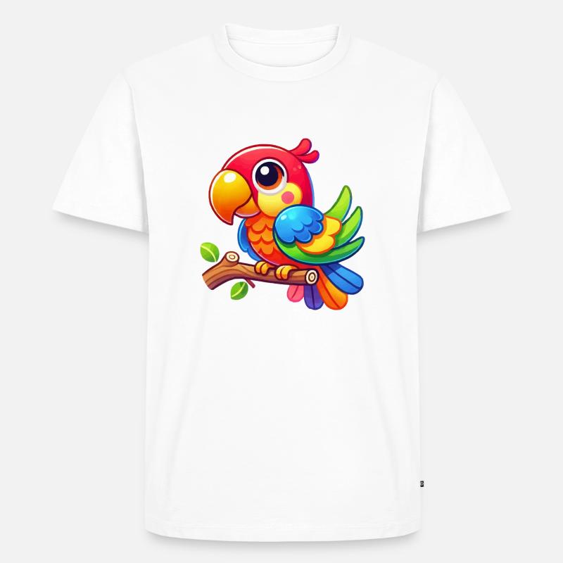 papagei comic - Männer Premium Bio T-Shirt - Weiß