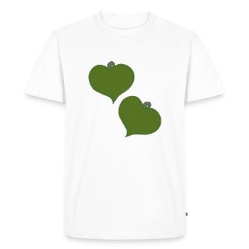 Pendentif coeur vert deux - T-shirt Premium bio Homme - blanc - Devant - Nico (187cm)