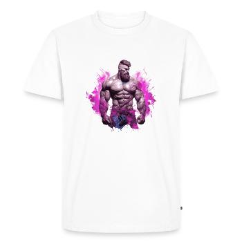 Musculation musculaire - T-shirt Premium bio Homme - blanc - Devant - Nico (187cm)