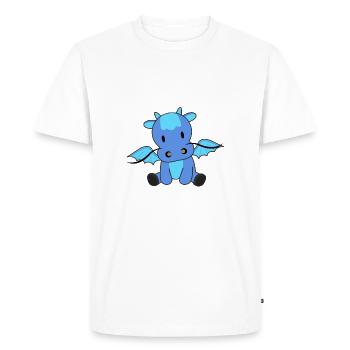 Dragon bleu conte de fées fantaisie mignon - T-shirt Premium bio Homme - blanc - Devant - Nico (187cm)