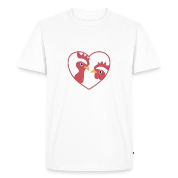 J’aime poulets mignons poulet - T-shirt Premium bio Homme - blanc - Devant - Nico (187cm)