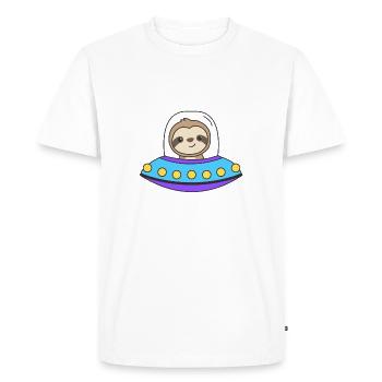 Sloth Ufo Space Universe Alien Sloths - Men's Premium Organic T-Shirt - white - Front - Nico (187cm)