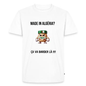 L'icône Algérienne de la tartine avec humour - T-shirt Premium bio Homme - blanc - Devant - Nico (187cm)