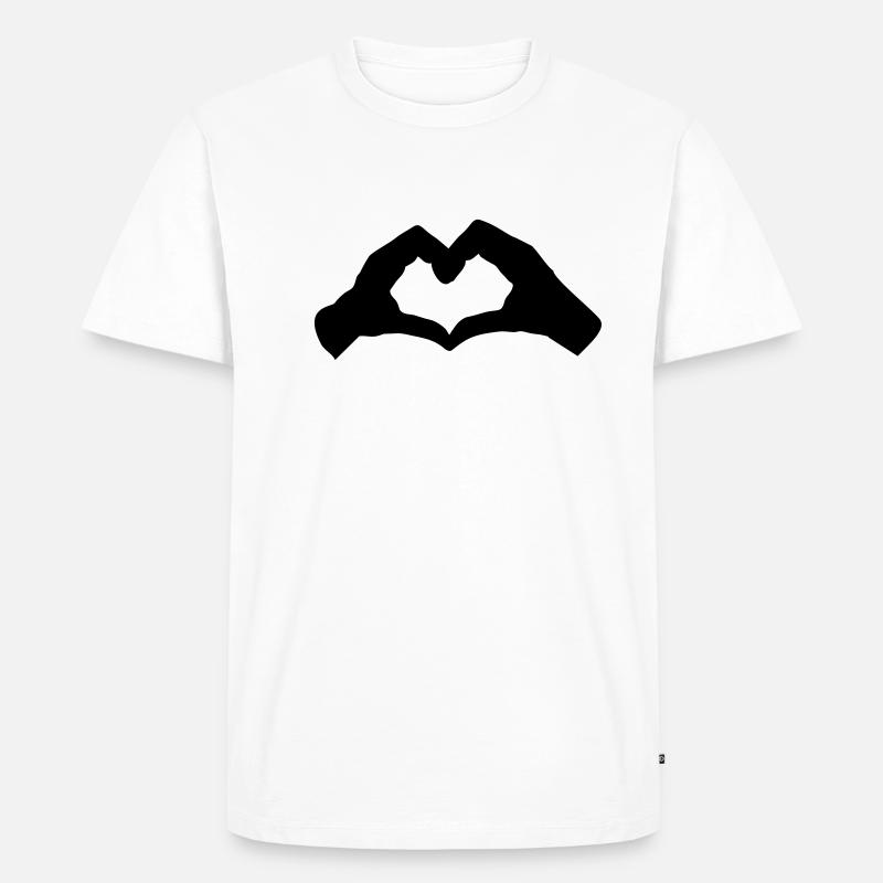 HandHerz2 - Männer Premium Bio T-Shirt - Weiß
