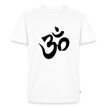 Om Aum Symbol - T-shirt Premium bio Homme - blanc - Devant - Nico (187cm)