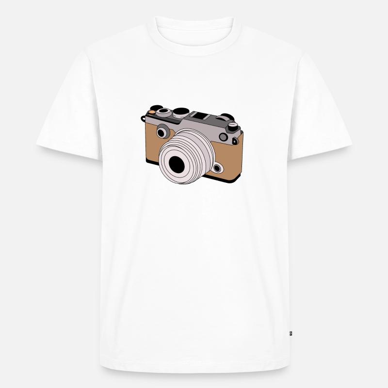 Camera - Männer Premium Bio T-Shirt - Weiß