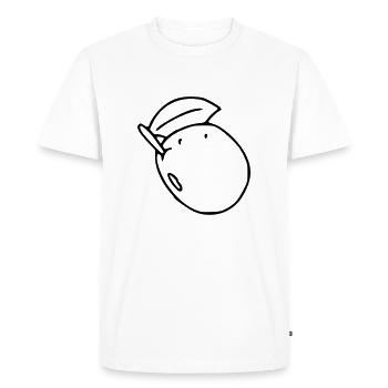 Prune Emoji fruit broder croquis noir - T-shirt Premium bio Homme - blanc - Devant - Nico (187cm)
