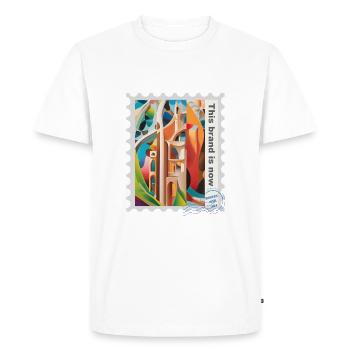 Airbrush illustration "architecture 01" EN - Men's Premium Organic T-Shirt - white - Front - Nico (187cm)