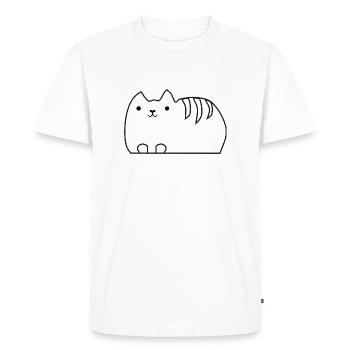 chat - T-shirt Premium bio Homme - blanc - Devant - Nico (187cm)