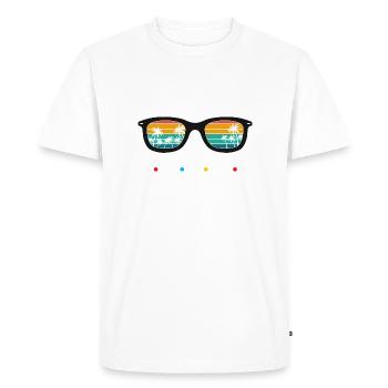 Nous sommes en pause estivale - T-shirt Premium bio Homme - blanc - Devant - Nico (187cm)