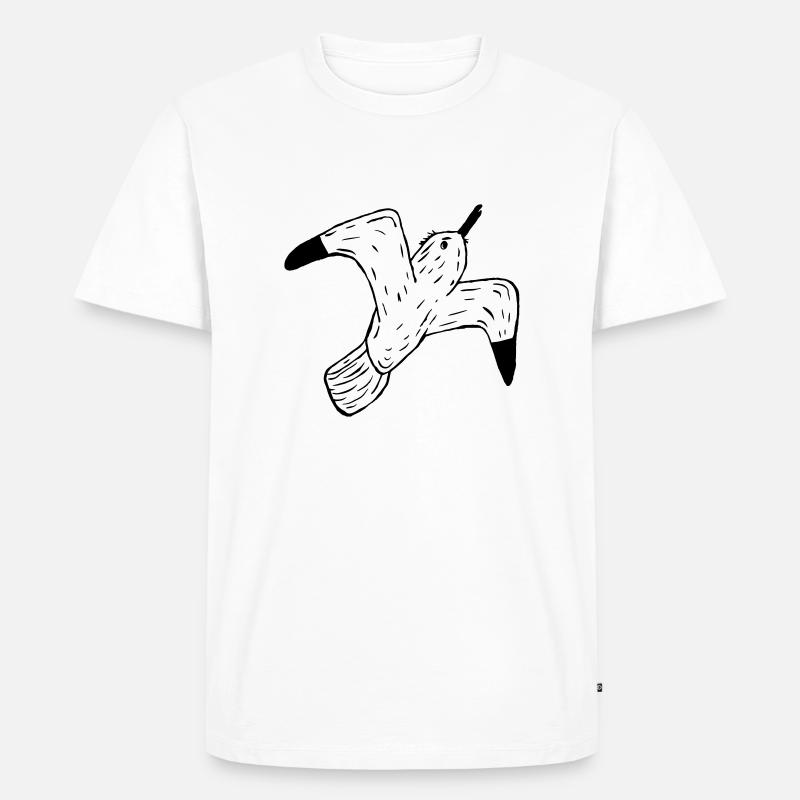 Möwe - Männer Premium Bio T-Shirt - Weiß