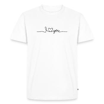 I Love you - message d'amour - T-shirt Premium bio Homme - blanc - Devant - Nico (187cm)