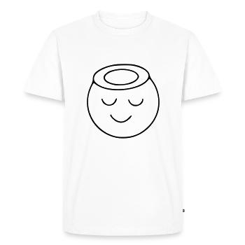 Emoji croquis halo noir - T-shirt Premium bio Homme - blanc - Devant - Nico (187cm)