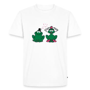 Mariage - JGA - mariée - Paire - Frog Couple - 3C - T-shirt Premium bio Homme - blanc - Devant - Nico (187cm)