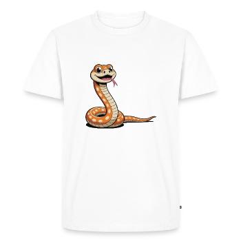 I Like Snakes – Funny Snake Motif - Men's Premium Organic T-Shirt - white - Front - Nico (187cm)