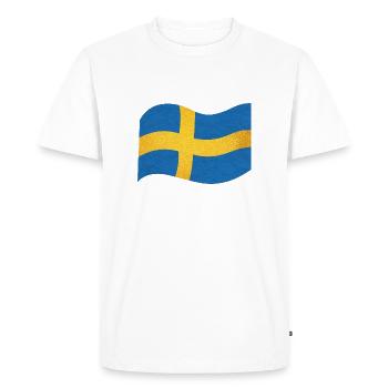 The flag of Sweden Sverige - Men's Premium Organic T-Shirt - white - Front - Nico (187cm)