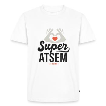 Super ATSEM l unique cadeau atsm - T-shirt Premium bio Homme - blanc - Devant - Nico (187cm)