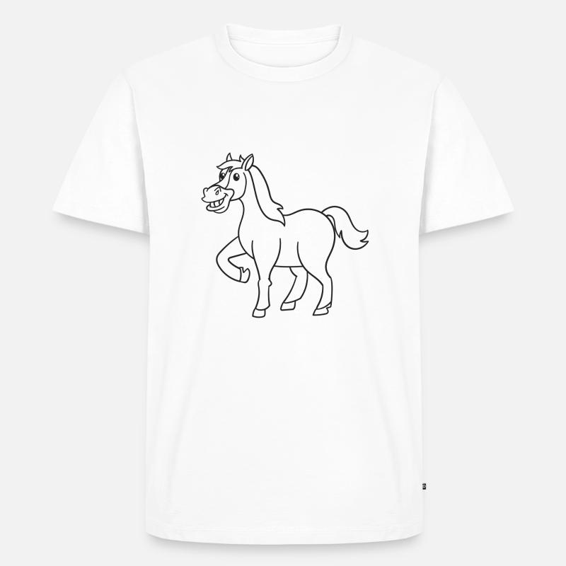Pferd, Pferde, Geschenk, Geschenkidee - Männer Premium Bio T-Shirt - Weiß