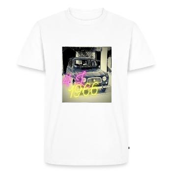 Voiture ancienne 4L 1966 vintage - T-shirt Premium bio Homme - blanc - Devant - Nico (187cm)