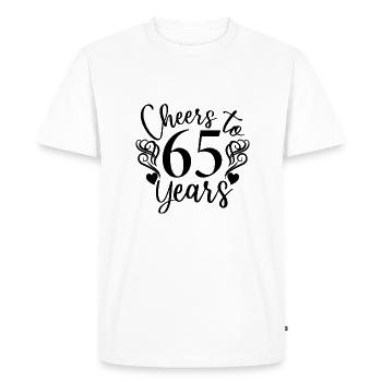 Vive 65 ans 65e anniversaire - T-shirt Premium bio Homme - blanc - Devant - Nico (187cm)