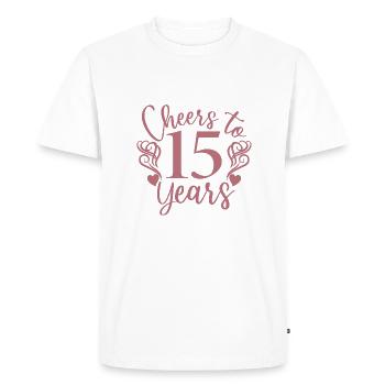 Cheers To 15 Years 15th Birthday Anniversary - Men's Premium Organic T-Shirt - white - Front - Nico (187cm)