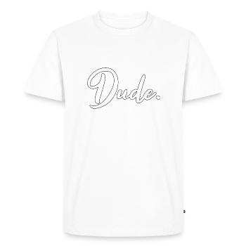 Mec, sois gentil - T-shirt Premium bio Homme - blanc - Devant - Nico (187cm)
