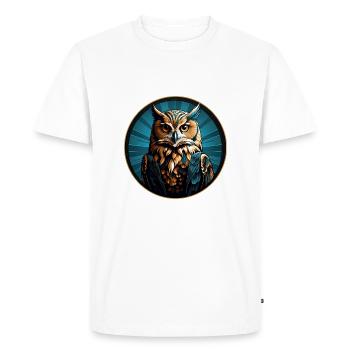 Conception graphique colorée de hibou pour les fans de hiboux - T-shirt Premium bio Homme - blanc - Devant - Nico (187cm)
