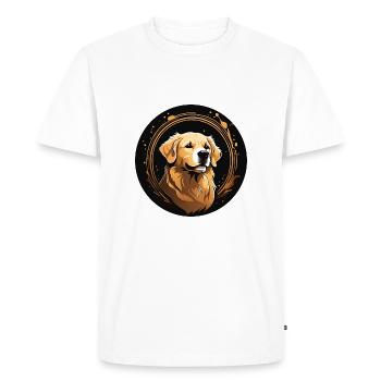 Golden Labrador Retriever Portrait on Color Wheel - Men's Premium Organic T-Shirt - white - Front - Nico (187cm)