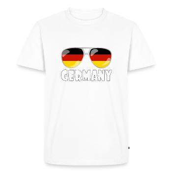 Allemagne Les lunettes de soleil adorent l’Allemagne - T-shirt Premium bio Homme - blanc - Devant - Nico (187cm)