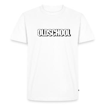 Oldschool - Men's Premium Organic T-Shirt - white - Front - Nico (187cm)
