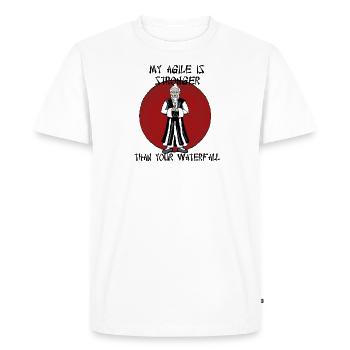 Agile sensei - Men's Premium Organic T-Shirt - white - Front - Nico (187cm)