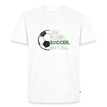 Eat Sleep Soccer Repeat - Soccer Player - Men's Premium Organic T-Shirt - white - Front - Nico (187cm)