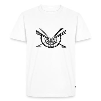 Geometric Lines Hull Circle View - Men's Premium Organic T-Shirt - white - Front - Nico (187cm)