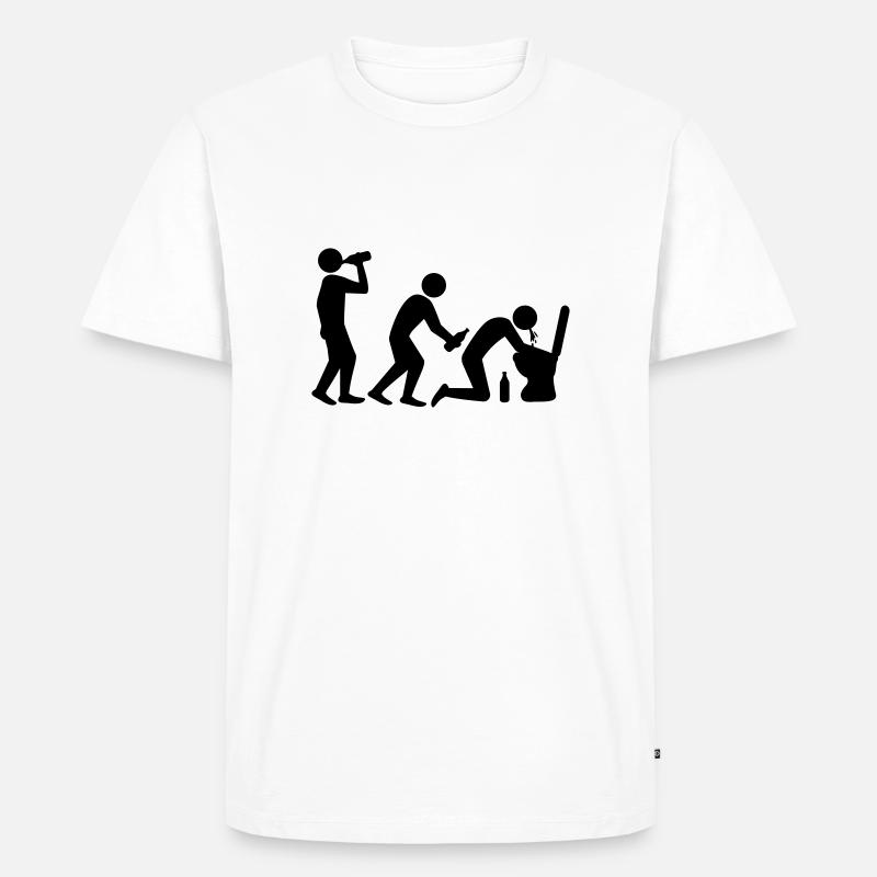 Drunken Evolution - Männer Premium Bio T-Shirt - Weiß