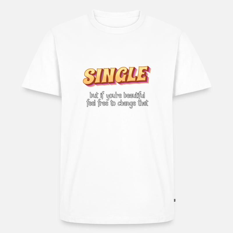Single - Männer Premium Bio T-Shirt - Weiß