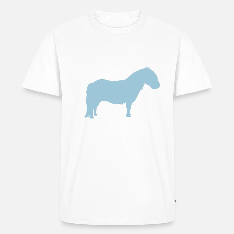 Shetty Shetland Shetlandpony - Männer Premium Bio T-Shirt - Weiß