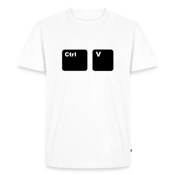 Ctrl + V Copy and Paste - Men's Premium Organic T-Shirt - white - Front - Nico (187cm)
