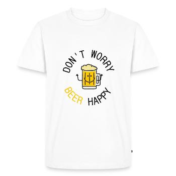 dont worry beer happy - T-shirt Premium bio Homme - blanc - Devant - Nico (187cm)