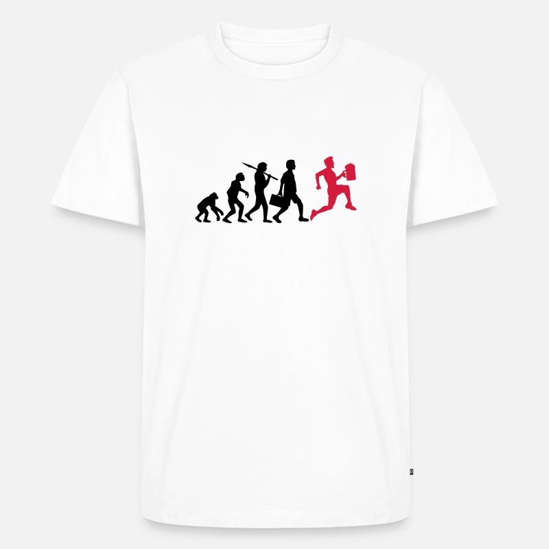 Evolution Bier Rennen Saufen - Männer Premium Bio T-Shirt - Weiß