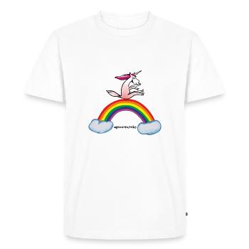 Unicorn on rainbow - T-shirt Premium bio Homme - blanc - Devant - Nico (187cm)