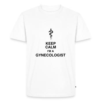 docteur / médecin / gynécologue / gynécologie - T-shirt Premium bio Homme - blanc - Devant - Nico (187cm)