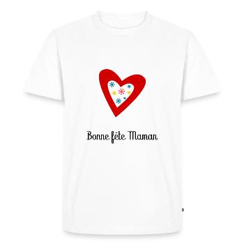 Bonne Fête Maman. Fête des mères - T-shirt Premium bio Homme - blanc - Devant - Nico (187cm)